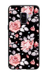 Чехол с Розами на Galaxy A8 plus ( A730F ) Черный