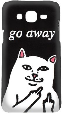 Защитный бампер Samsung j700 котик с факом go away