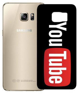 Чехол с логотипом Ютуб на Samsung Galaxy G935 Черный