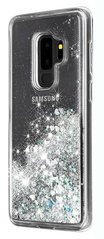 Чехол с жидким глиттером на Samsung Galaxy S9 Plus Белый