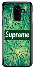 Зелений бампер на Samsung A6 plus ( 2018 ) Логотип Supreme