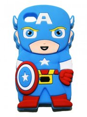 Чехол силиконовый Капитан Америка iPhone 4 / 4s голубой