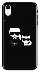 Модный чехол для iPhone XR Карл Лагерфельд и кошка