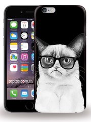 Черный бампер для iPhone 6 / 6s plus Грустный котик
