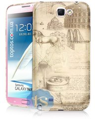Чехол накладка с дизайном на заказ для Samsung Galaxy Note 2 Бежевый