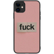 Розовый чехол для Айфон 12 с надписью Fack