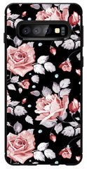 Черный бампер для Samsung Galaxy S10 Plus Розы