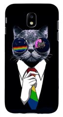 Чорний чохол для Samsung G7 17 Котик в краватці