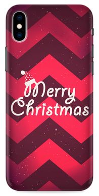Красный чехол с Новому Году для iPhone XS Max Merry Christmas