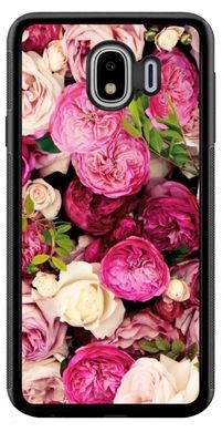 Розовый чехол для Samsung ( Самсунг ) j4 2018 Пионы