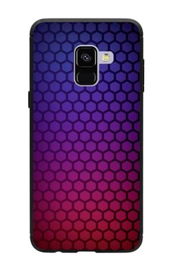 ТПУ Чехол с Текстурой карбона на Galaxy A8 plus Фиолетовый
