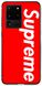 Модный бампер чехол Galaxy S20 ultra лого supreme на красном фоне