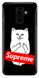 Черный бампер с логотипом Суприм для Samsung A6+ 2018 ( A605 ) Котик Рипндип