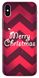 Красный чехол с Новому Году для iPhone XS Max Merry Christmas
