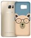 Чехол с Мишкой в очках на Samsung Galaxy S6 edge Голубой
