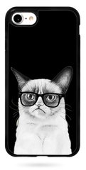 Прорезиненный чехол на iPhone ( Айфон ) 8 Грустный котик