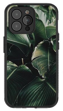 iPhone 14 pro чехол с листьями зеленый