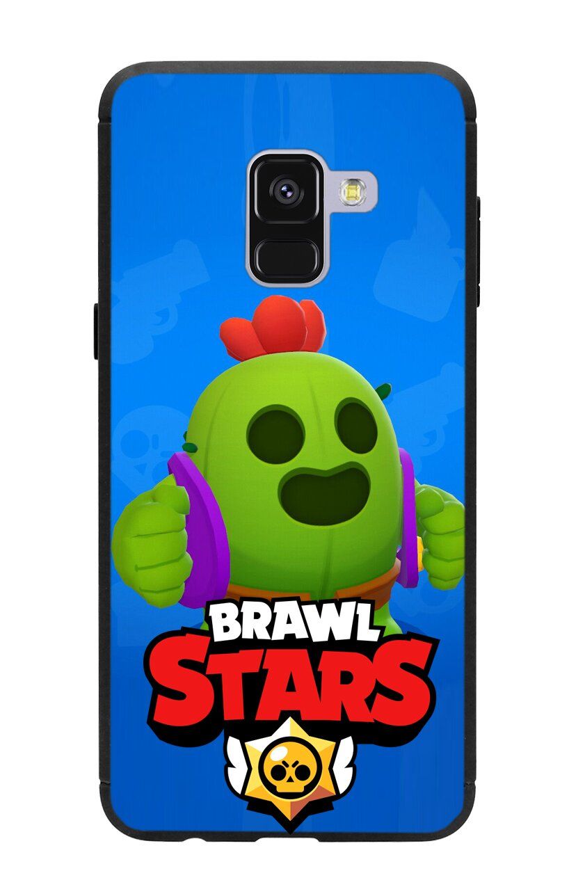 Синий чехол Brawl Stars ( Бравл Старс ) на Samsung А6 Спайк