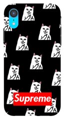 Чохол стікер з Котиком ріпндіп на iPhone XR Чорний
