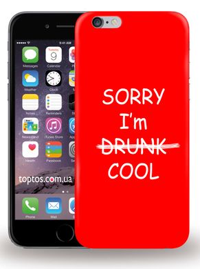 Червоний бампер з написом на замовлення для iPhone 6 / 6s Sorry I'm cool