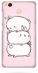 Чехол с кроликами на Xiaomi Redmi 4x розовый