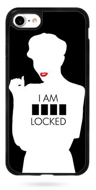 Черный чехол с надписью на iPhone SE 2 2020 I am locked