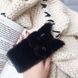Пушистый меховой кейс для  iPhone X / 10 Черный котик