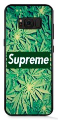 Зеленый бампер с Коноплей на Samsung Galaxy S8 plus Логотип Supreme