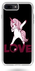 Черный чехол с Единорогом на iPhone 8 plus Love