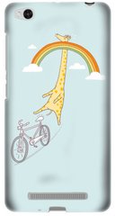 Жираф на радуге на Xiaomi Redmi 3 чехол голубой