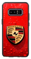 Червоний чохол на Galaxy Note SM-N950F Логотип Porsche