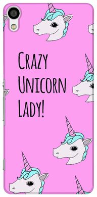 Рожевий чохол для Sony Xperia X Performance Crazy unicorn lady