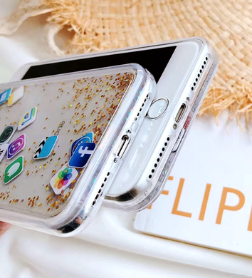 Чохол з плаваючими іконками айфону для iPhone XS Силіконовий