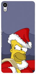 Чехол с Гомером Симпсоном на Sony Xperia XA Новогодний