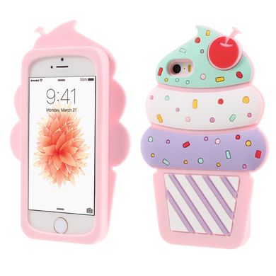 Силіконовий чохол морозиво iPhone 4 / 4s блідо рожевий